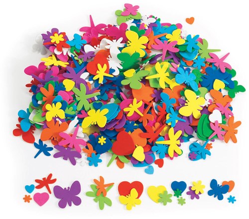 Colorations - Bloemen, Hart en Insecten Vormen Foam, 500st.