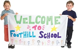 Colorations - Grote witte nylon banner knutselset voor kinderen - 2 stuks