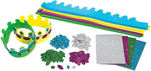 Colorations knutselpakket kroontjes maken - creatieve set voor kinderen 16 stuks