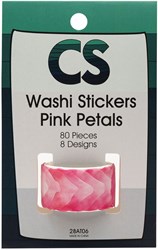 Colorations - Washi stickers roze bloemblaadjes 80 stuks knutselplezier