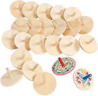 Colorations houten tollen set - 24 stuks creatief speelgoed voor kinderen