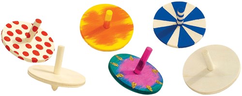 Colorations houten tollen set - 24 stuks creatief speelgoed voor kinderen-3