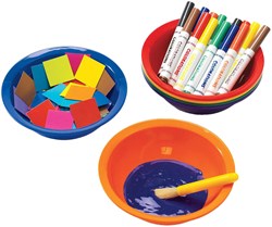 Colorations verfbakjes set van 6 - kleurrijke kunststof bakjes voor verf