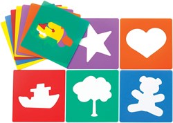 Colorations tekensjablonen set - 12 herbruikbare stencils voor kinderen