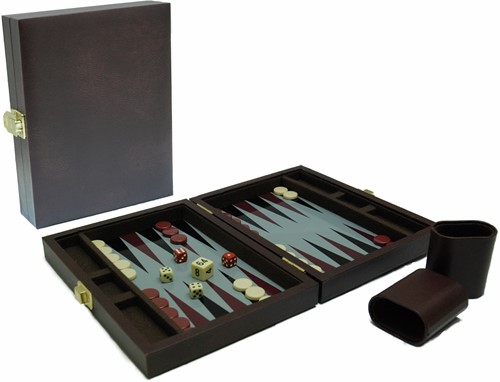 HOT Games Backgammonkoffer magnetisch bruin 23x17