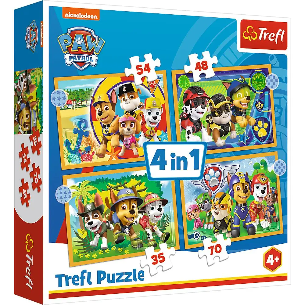 Paw Patrol puzzel 4 in 1 - Kinderspeelgoed karton puzzelset