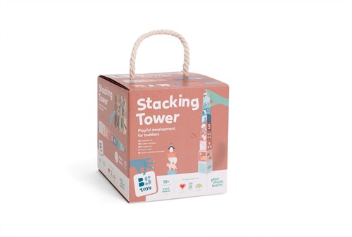 Stapeltoren stapelspeelgoed educatief karton peuter - kleurrijk spel