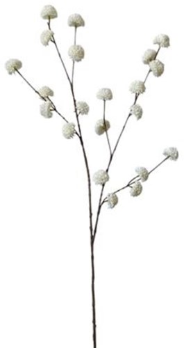Roberts Collection kunsttak pompom wit decoratie 100cm