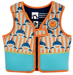 Swim Essentials zwemvest kind haaienprint 2-3 jaar oranje-blauw