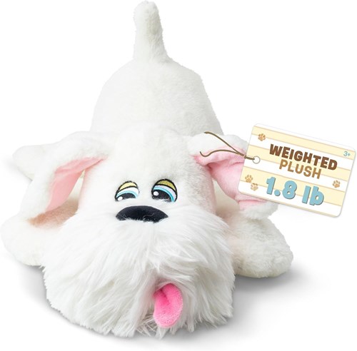 Basic Fun knuffelhond pluche - Pound Puppies Weighted Snuggles wit hondje-3