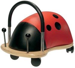 Wheelybug loopauto lieveheersbeestje - klein houten loopwagen voor peuters