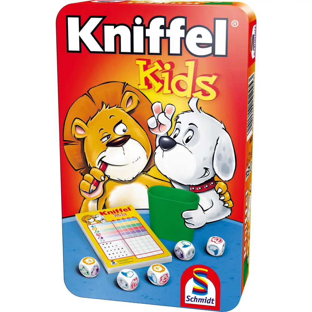 Schmidt dobbelspel Kniffel Kids in metalen doos reiseditie