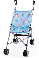 Bayer Chic 2000 poppenbuggy blauw met koeienmotief - stevige kinderwagen