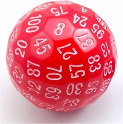 Foam Brain Games dobbelsteen D100 rood 45mm - grote gaming dobbelsteen
