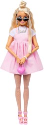 Mattel Barbie pop deluxe stijl blond met strik - modepop Barbiecore
