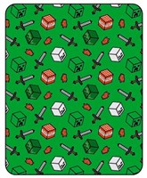 Flanel deken Minecraft fleece groen 110x150cm game cadeau
