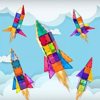 Tactic magnetisch constructiespeelgoed Rocket Booster set 32-delig STEM-3