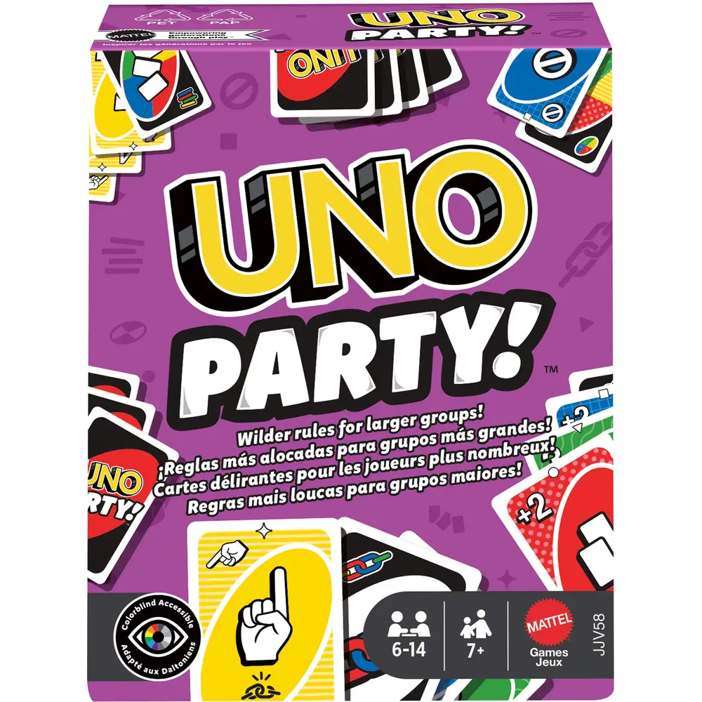 Mattel UNO Party kaartspel voor grote groepen en families