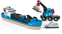 Brio containerschip met kraanwagen - speelgoed voor treinbaan - 33534-2