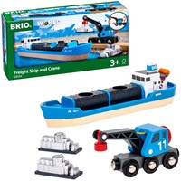 Brio containerschip met kraanwagen - speelgoed voor treinbaan - 33534-3
