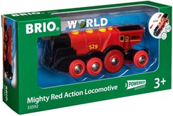 Brio rode locomotief op batterijen - speelgoed trein - 33592