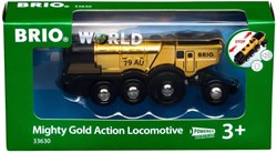 Brio speelgoedtrein Mighty Gold actie locomotief met licht en geluid