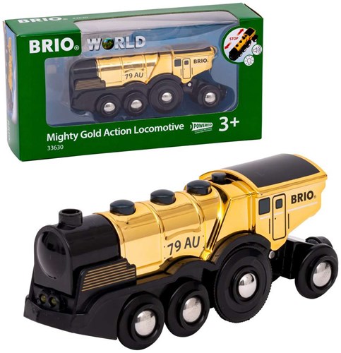 Brio speelgoedtrein Mighty Gold actie locomotief met licht en geluid-2
