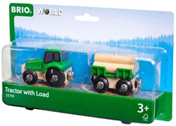 Brio Tractor met aanhanger - houten speelgoed tractor voor kinderen