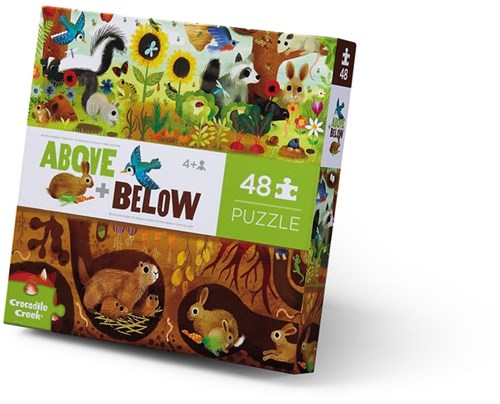 Crocodile Creek dubbelzijdige puzzel Backyard - 48 stukjes