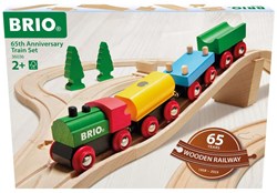 Brio houten treinset - 65e verjaardag jubileumeditie - klassiek speelgoed
