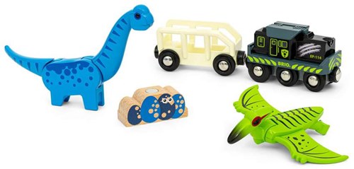 Brio Dinosaur Battery Train - Houten speelgoedtrein met dinosaurus thema-3