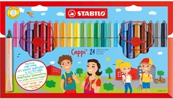 Stabilo viltstiften Cappi Etui - 24 kleuren - uitwasbaar