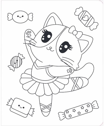 Image Books creatief doeboek Kawaii cuties 4-in-1 stickers kleuren-3
