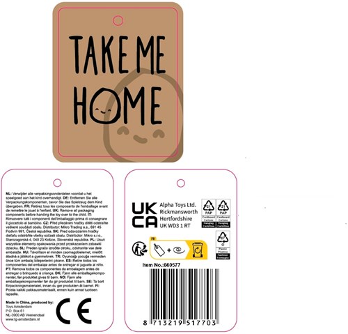 Take Me Home pluche eland knuffel grijs zittend 37cm speelgoed-3