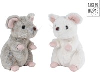 Take Me Home pluche muis knuffel zittend multicolor 19cm speelgoed