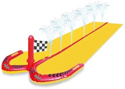 Swim Essentials waterglijbaan - dubbele raceslide met arroseur