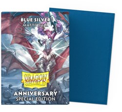 Asmodee kaart sleeves Dragon Shield blauw zilver 100 stuks TCG