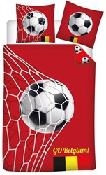 Dekbedovertrek België katoen voetbal 140x200cm kind rood