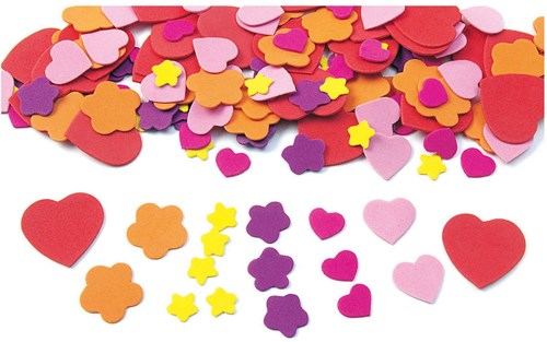 Colorations - Hart, Bloemen Vormen Foam, 150st.