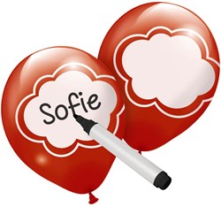 Folat ballonnen gekleurd beschrijfbaar - 6 stuks verjaardag decoratie