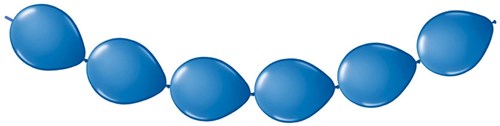 Folat - Knoopballonnen blauw 8 stuks decoratie slinger 3 meter