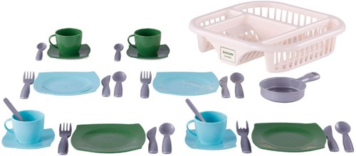 Cavallino Servies met Afwasrek Blauw, 30dlg.