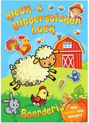 Mondikaarten kleurboek boerderij met glitterstickers voor kinderen