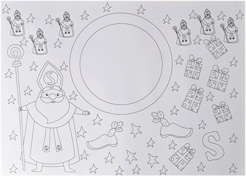 Wins Holland Kleurboek Sinterklaas Placemats 42x30 cm