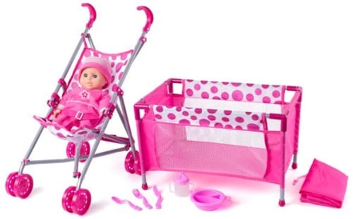 Poppenbed, buggy, pop met acc. 91857