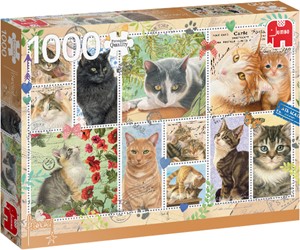Jumbo puzzel Cat Stamps - 1000 stukjes