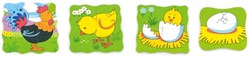 Viga Toys Groeipuzzel Kip 4 lagen 18x18x1,3cm. 3+