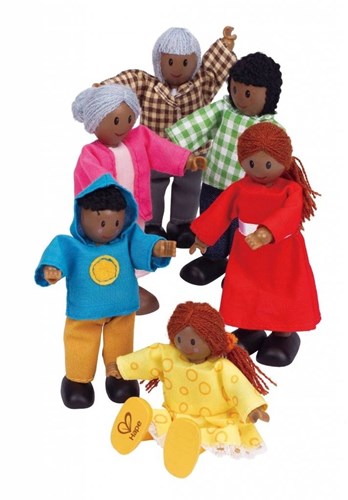 Hape Poppenhuis Familie Afrikaans - houten poppenhuispoppen set-2