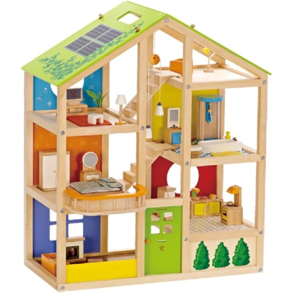 Robotime - Robud Lady Houten Poppenhuis - 3 Verdiepingen Met Balkon Educatief Speelgoed Voor Kinderen Vanaf 3 Jaar 371067