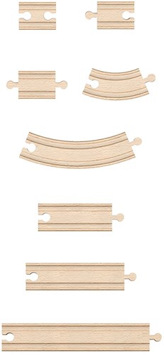 Hape houten treinbanen set - uitbreidingspakket 14-delig speelgoed-3